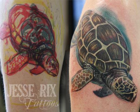 Jesse Rix - Sea Turtle Tattoo 